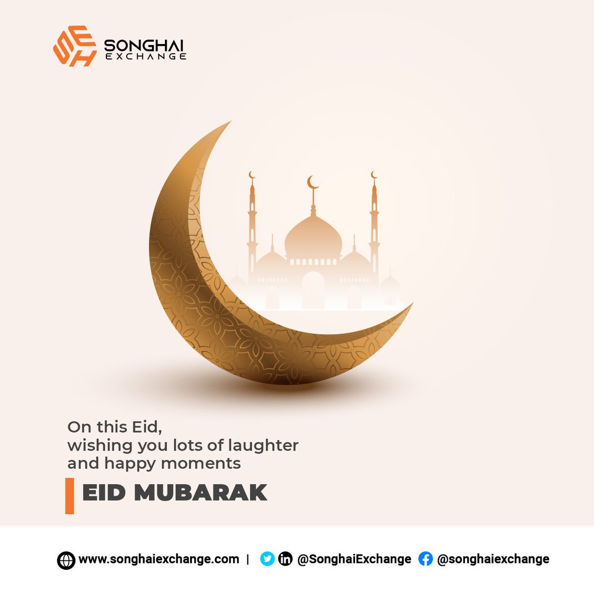 SonghaiExchange's tweet photo. End the Ramadan with waves of laughter. 

🌙Eid Mubarak to you.

#eidmubarak #eid2022 #Eid #songhaiexchange https://t.co/JYYmhunUbc