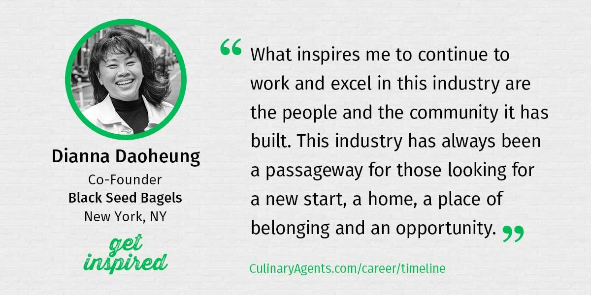 culinaryagents's tweet photo. #GetInspired Dianna Daoheung, Co-Founder of @BlackSeedBagels &amp; Entrepreneur in Residence at @HotBreadKitchen in NYC. Check out her career path and and advice that she has learned along the way on #CulinaryAgents.com

https://t.co/4eKOJaBeNL

#NotJustJobs #HospitalityCareerPaths https://t.co/1aeFUmrXBn