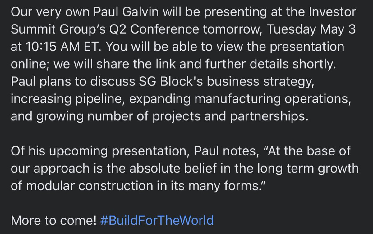 SGHcorp's tweet photo. #InvestorSummit2022 #SGBlocks $SGBX https://t.co/vGcuo2Qr9Y