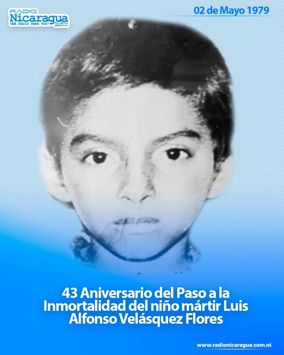 Hoy conmemoramos un aniversario más del paso a la inmortalidad de nuestro niño mártir. 🕊
Luis Alfonso Velásquez Flores...presente!!! ❤🖤✊
#Nicaragua