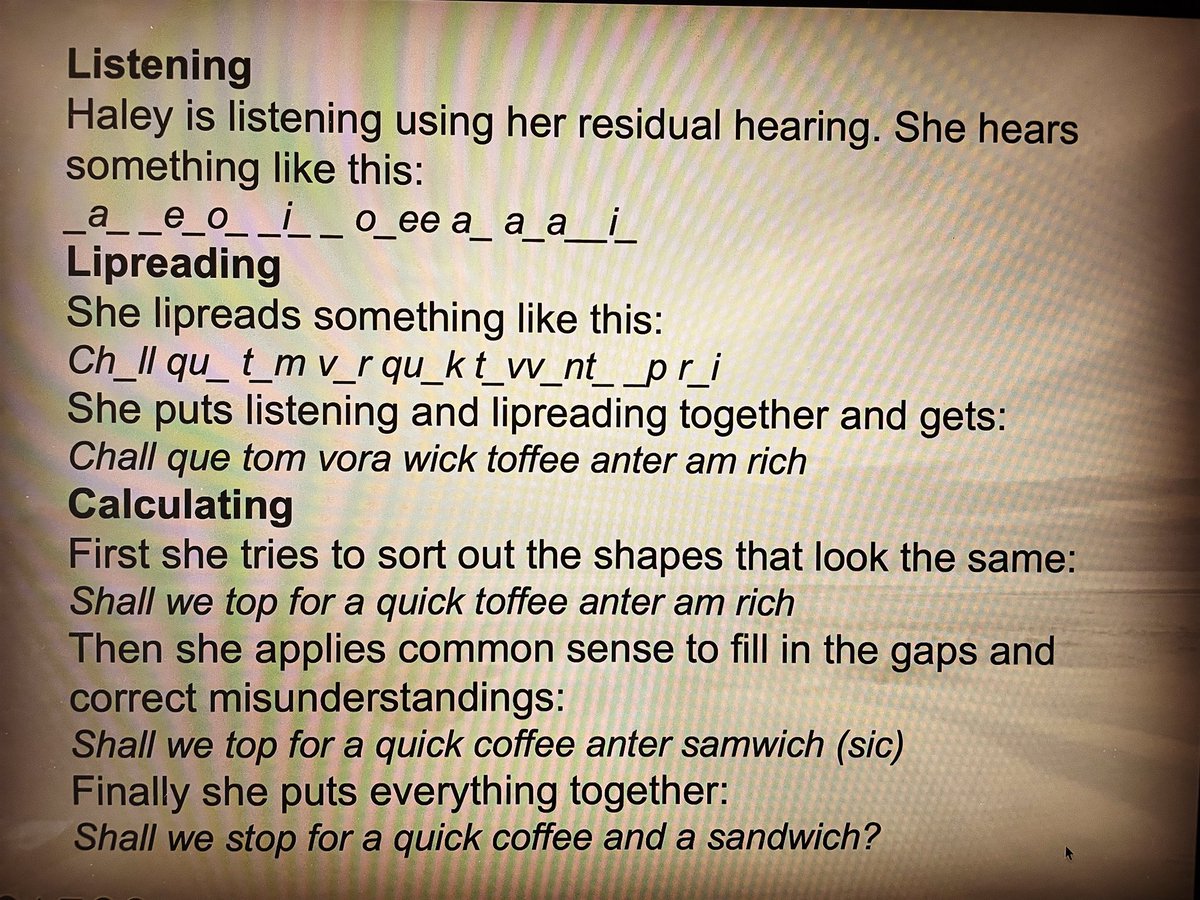 Happy Deaf Awareness Week! #2to6May2022 #lipreading 
That’s how deaf people listen.