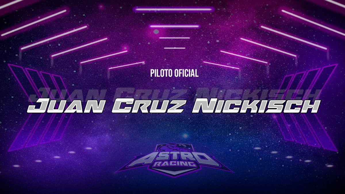 📢 ¡Juan Cruz Nickisch llega a <a href="/Astro_Racing/">Astro Racing</a>!

Otro piloto que decide unirse a nosotros es Juan Cruz Nickisch 🇦🇷, piloto rapidísimo con nuestros queridos GT3s y que ya tiene algunos grandes resultados con nosotros en las resistencias.

¡Bienvenido! 🛸