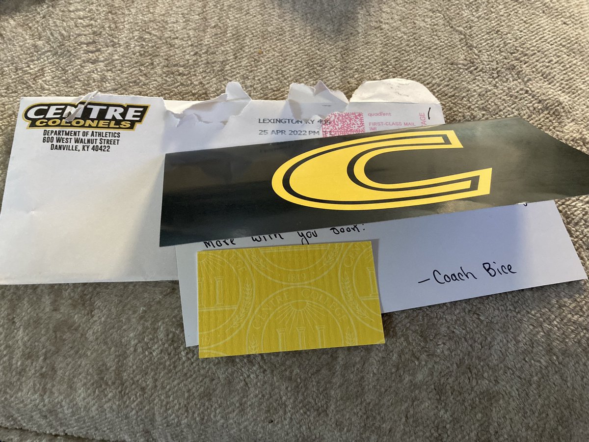 Dakota Gober (@goberdakota) on Twitter photo Thank you Coach <a href="/devinbice88/">Coach Devin Bice 🏈</a> and <a href="/CentreFootball/">Centre College Football</a> for the handwritten letter!! Excited to learn more about Centre Football! <a href="/bhernyscoutguy/">Brian Herny</a> <a href="/coachwolfe16/">Ryan Wolfe</a> <a href="/BurgRecruiting/">Middleburg Football Recruiting</a> Thank you Coach <a href="/devinbice88/">Coach Devin Bice 🏈</a> and <a href="/CentreFootball/">Centre College Football</a> for the handwritten letter!! Excited to learn more about Centre Football! <a href="/bhernyscoutguy/">Brian Herny</a> <a href="/coachwolfe16/">Ryan Wolfe</a> <a href="/BurgRecruiting/">Middleburg Football Recruiting</a>
