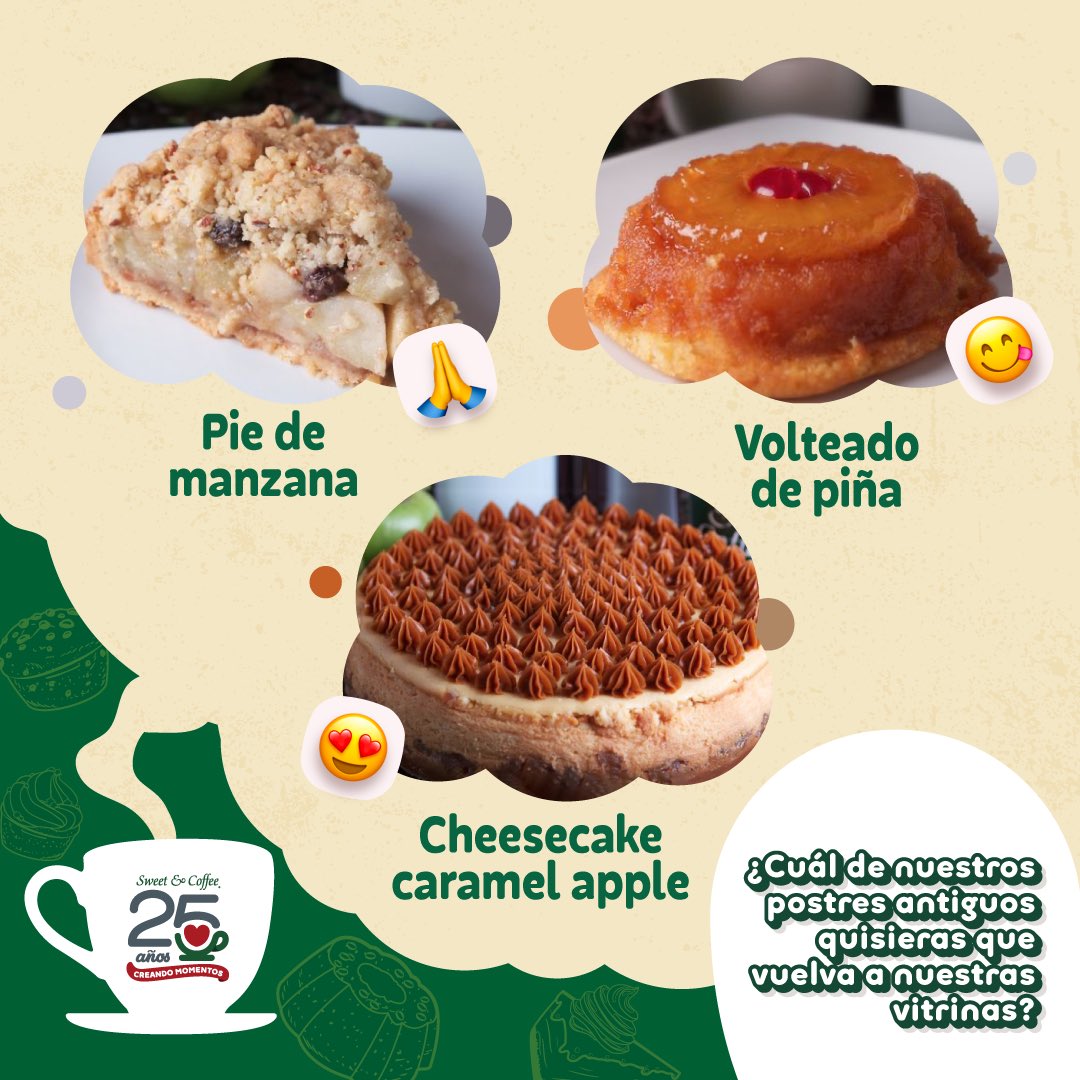 SweetandCoffee's tweet photo. Coméntanos cuál te gustaría de vuelta 👀😋 #25AñosCreandoMomentos https://t.co/rliroxcPEF