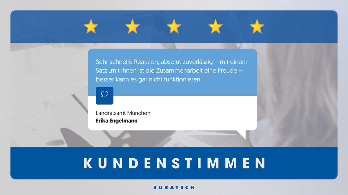 EuratechGmbH's tweet photo. Zufriedene Kunden sind, wie der Schutz von Umwelt und Ressourcen, unser Antrieb.  Ihr Partner im #ITRemarketing - freundlich, zuverlässig, sicher.

Bei allen von uns veröffentlichten Bewertungen handelt es sich um echte, von uns persönlich überprüfte Kundenbewertungen. https://t.co/0CfgmAd7U7