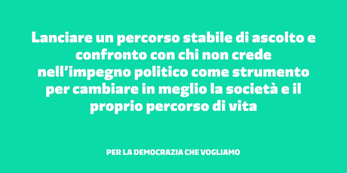 Come avvicinare al <a href="/pdnetwork/">Partito Democratico 🇮🇹 🇪🇺</a> i 30-40enni? Le agorà della #Lombardia propongono un percorso di ascolto a quelli meno interessati alla #politica, così da fare del nostro metodo di #partecipazione un punto fermo per lo scambio e la proposta di idee bit.ly/3OxAhg1