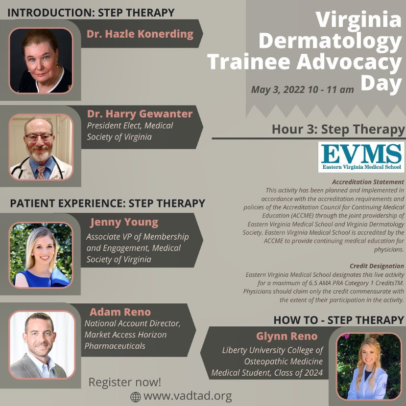 VaDermSociety's tweet photo. Check out our incredible hour 3 speakers! It’s not too late to register! Visit https://t.co/f8lkciXmv0 for more details! #dermatology #steptherapy #advocacy https://t.co/LAXEwOX5Ff