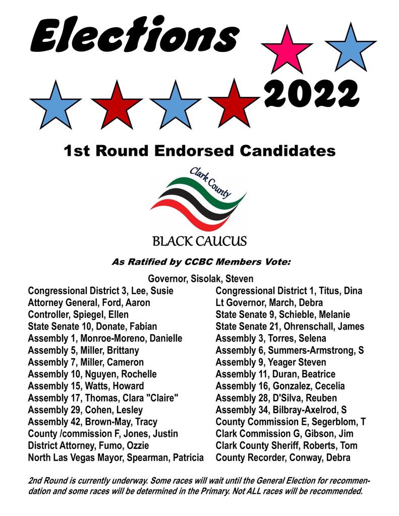 Roberts4Nevada's tweet photo. Thank you to the Clark County Black Caucus for their endorsement!
Humbled by their support and look forward to working together when I am elected #Sheriff. #RobertsForSheriff #ClarkCounty #LasVegas https://t.co/46RJYbKljj