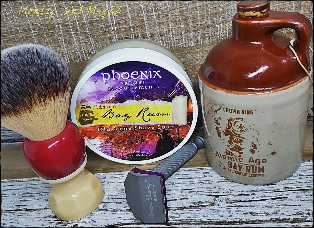 Excellent #SOTD with Phoenix Artisan Accoutrements Bay Rum products and Starling V2 single edge Gem blade razor 

#shaveoftheday #wetshavingloyalists #wetshavingcommunity #wetshavinggear #wetshaving #wetshaveoftheday #wetshave #shaveoftheday💈  #wetshaver #wetshavers #wetshave