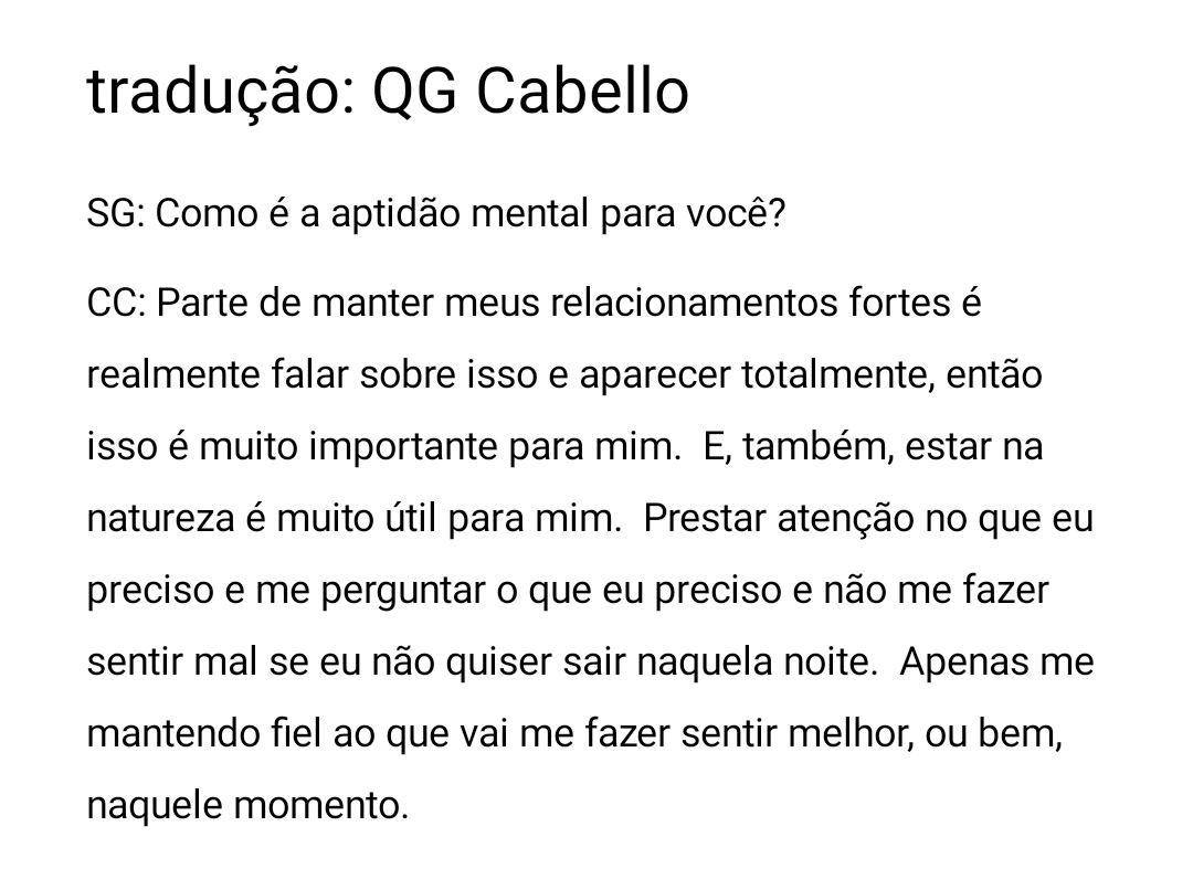 💬 • Entrevista da Camila com Selena Gomez para @letswondermind. Pt II 'Aptidão mental para mim é prestar atenção no que eu preciso e me perguntar o que eu preciso e não me fazer sentir mal se eu não quiser sair naquela noite'