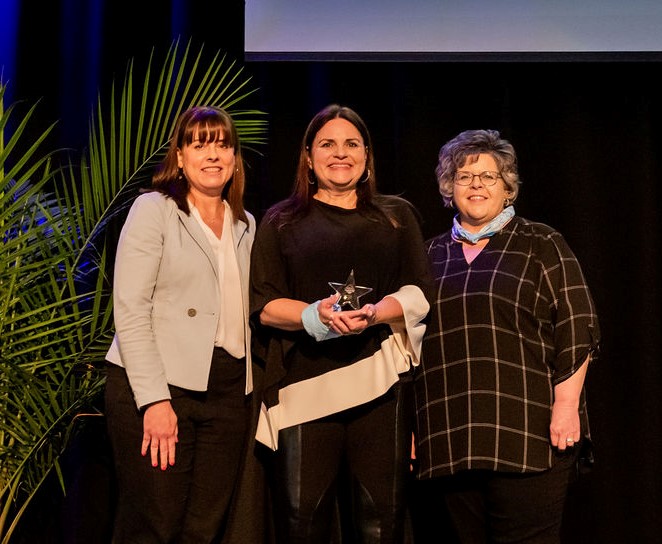 GreenHillsPeds's tweet photo. The @CPFNashville's annual meeting was last week. GHPA won the Most Valued Practice award, and our practice administrator, Michele, received a CPF Superstar award! Also, the doctors bid on and won the signed Nashville Predators jersey. We were honored to be a part of this event. https://t.co/czTOSZSuIR