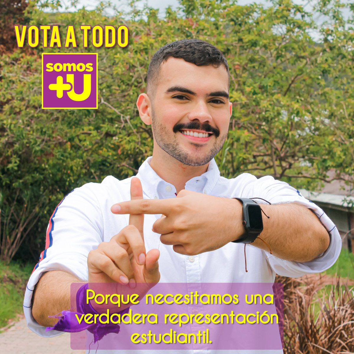 MasUnionUfpso's tweet photo. Te invitamos a votar este 6 y 7 a Somos +U💛💜
.
Es hora que las representaciones estudiantiles vuelvan a ser de los estudiantes✊🏻✊🏾
.
#masunion #renovacion #nortedesantander #ocaña #ufpso https://t.co/Ley1slP7Zz