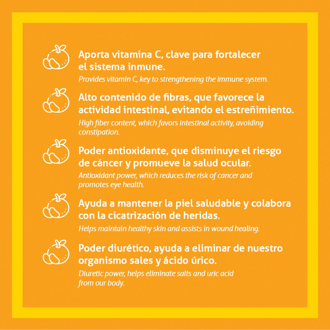 SanMiguelGlobal's tweet photo. 🍊 ¿Sabías que la mandarina contiene agua en un 88%?
Mirá las imágenes y conocé más beneficios que puede aportar a tu vida diaria.

Did you know that mandarins contain 88% water?
Look at the pictures and learn more about the benefits that it can bring to your daily life. https://t.co/OxlegSBWGU