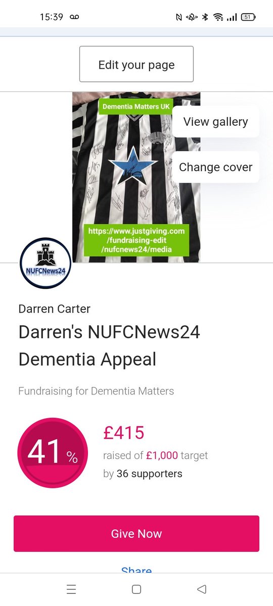 NUFCNews24 (@nufcnews24) on Twitter photo 🚨 We've raised over £400 for the signed Retro Shirt for <a href="/DementiaMattuk/">Dementia Matters</a> .
Massive thanks to <a href="/BenRDawson/">Ben Dawson</a> & <a href="/3retro_/">3Retro Football</a> for there help & everyone who donated.👏
Would also like to thank <a href="/Geordie2302/">Geordie</a> <a href="/Dan33096963/">A Geordie in Lowestoft</a> <a href="/ClennellPeter/">Peter Clennell</a> <a href="/P4rks2003/">SP</a> <a href="/GTW180/">Gary Wood</a> for the ideas and advice.👏 🚨 We've raised over £400 for the signed Retro Shirt for <a href="/DementiaMattuk/">Dementia Matters</a> .
Massive thanks to <a href="/BenRDawson/">Ben Dawson</a> & <a href="/3retro_/">3Retro Football</a> for there help & everyone who donated.👏
Would also like to thank <a href="/Geordie2302/">Geordie</a> <a href="/Dan33096963/">A Geordie in Lowestoft</a> <a href="/ClennellPeter/">Peter Clennell</a> <a href="/P4rks2003/">SP</a> <a href="/GTW180/">Gary Wood</a> for the ideas and advice.👏