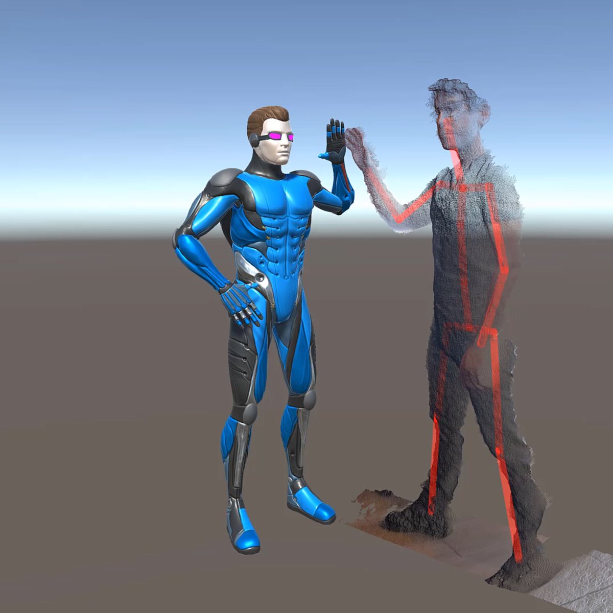 pterneas's tweet photo. ⁉️ What's that ⁉️
Somehow, I have managed to immerse my body into the virtual world and woke up doing high-five with a #hologram 🤯

🔬Scientifically speaking, it's a #3D @IntelRealSense point cloud that came out of our labs. I'm calling it the LightBuzzVerse (#Zuckerberg) 🤪 https://t.co/XDN76eOYaX