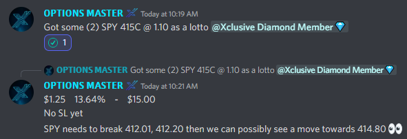XclusiveTrading's tweet photo. Create a plan, execute and rinse/repeat. We're starting off May great, and MAY-be, we are just warming up.π
$FCX 40C @ 1β‘οΈ1.5π―$50/con
$TSLA 900C @ 16β‘οΈ29π―$1,300/con
$SPY 415C @ 1.4β‘οΈ1.7π―$30/con
$SPY (2) 415C @ 1.1β‘οΈ2.2π―$110/con
#XclsuiveTrading #CreatingFlow #PAYtience https://t.co/M0z7DyTqg8