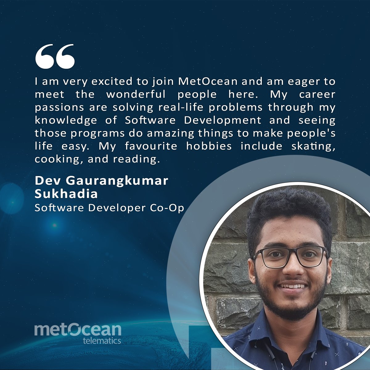 MetOceanT's tweet photo. MetOcean would like to wish a warm welcome to our Summer Co-op Students! This semester, we are welcoming @DalhousieU and @NSCCnews students Myron Meng, Dev Gaurangkumar Sukhadia, and Gordon Walsh to the MetOcean team. 

Welcome aboard!

#MetOceanTeam #CoopStudents https://t.co/DW5WQFYlNv