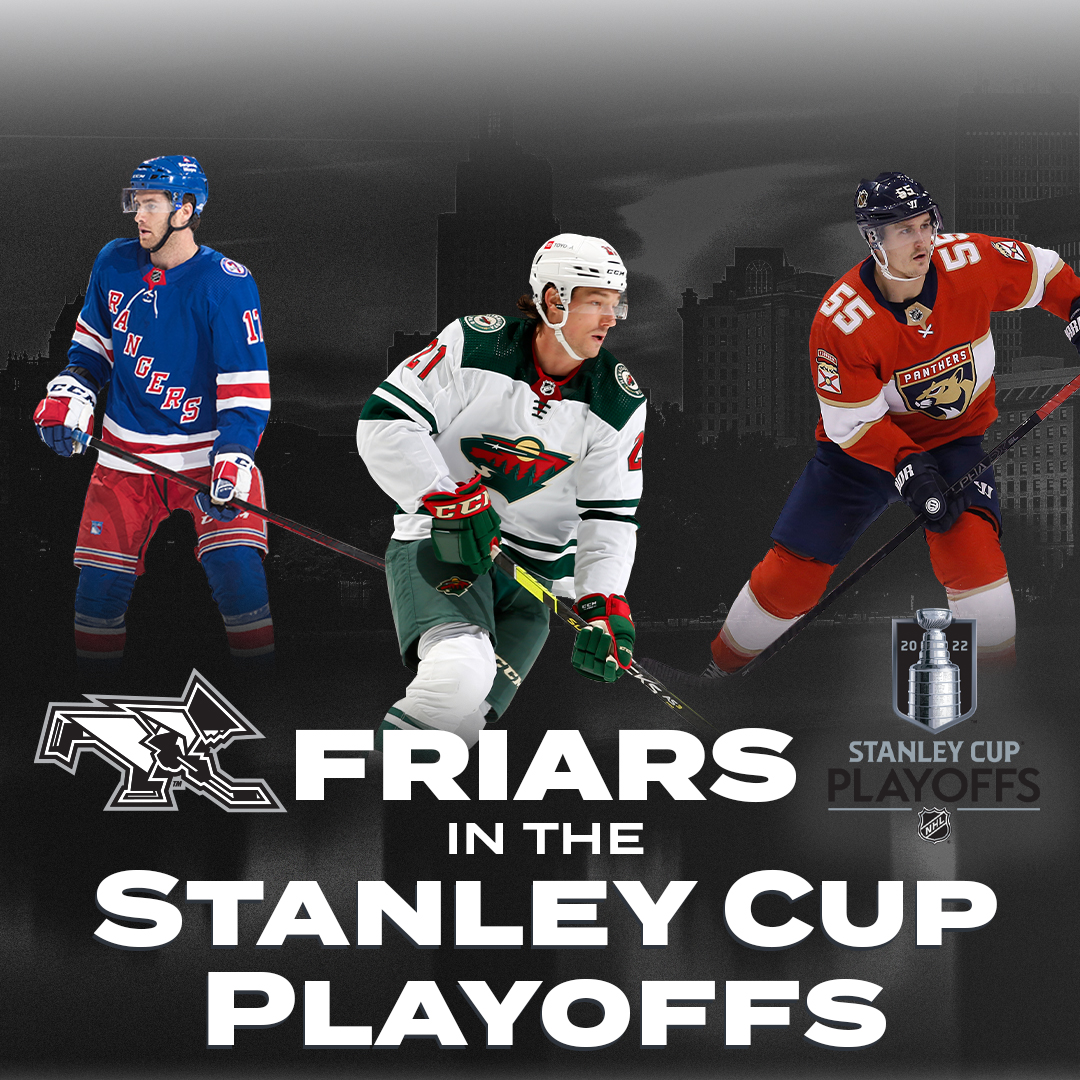 Best of luck to @kroons25, @BrandonDuhaime9 and Noel Acciari as the Stanley Cup Playoffs get underway tonight! Dewey and the Wild will open up against St. Louis tonight at 9:30 PM.

#ProFriars