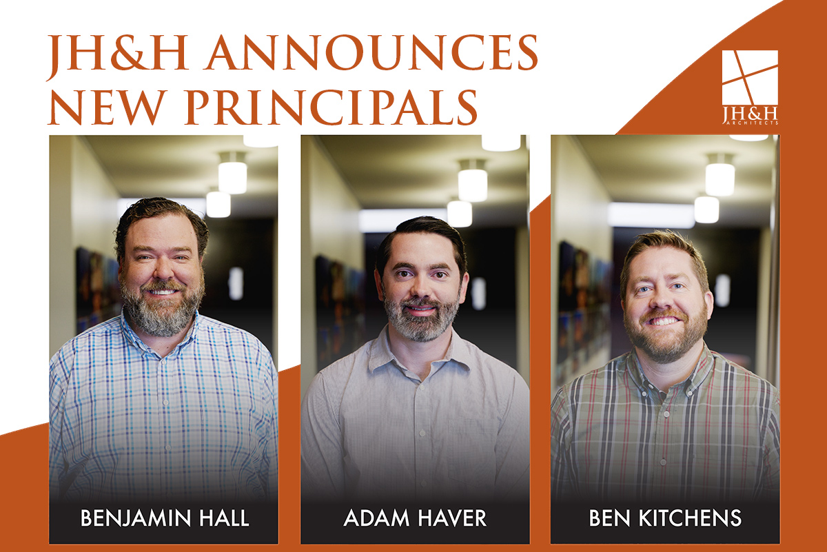 jhharchitects's tweet image. JH&amp;amp;H is extremely proud to announce the addition of 3 new principals: Benjamin Hall, Adam Haver, and Ben Kitchens! We are so grateful for these guys and look forward to the work that they will continue to do for our firm!