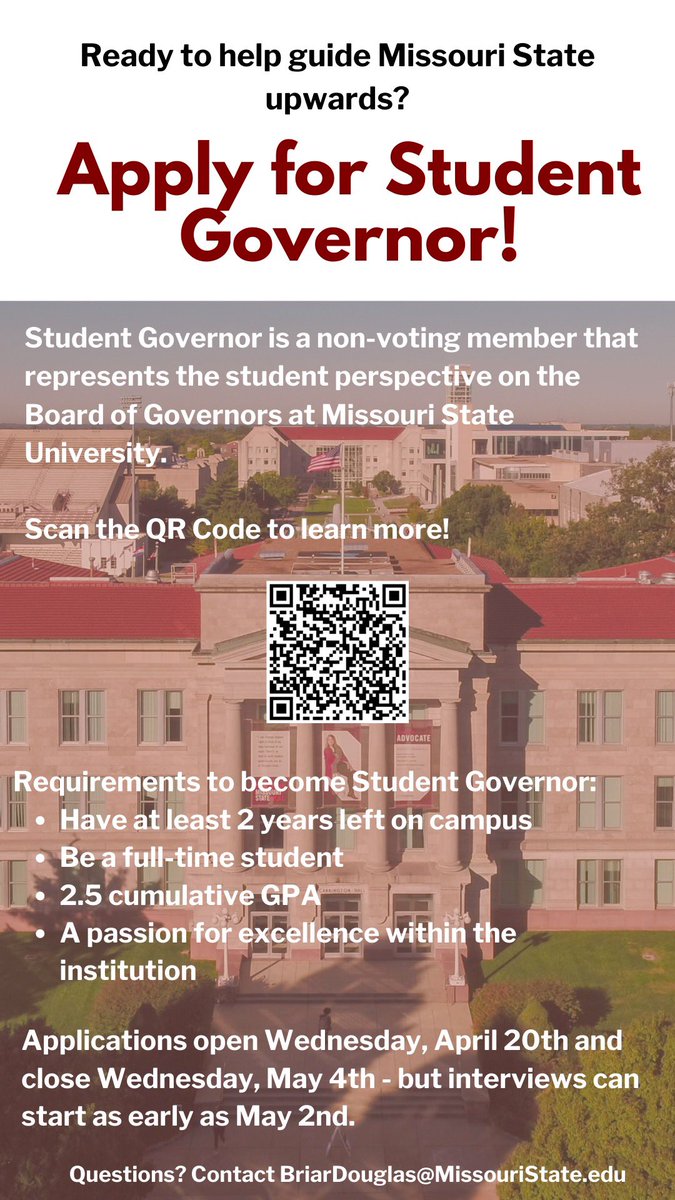 Still interested in SGA but didn’t apply for cabinet? Application for Student Governor are open until this Wednesday!