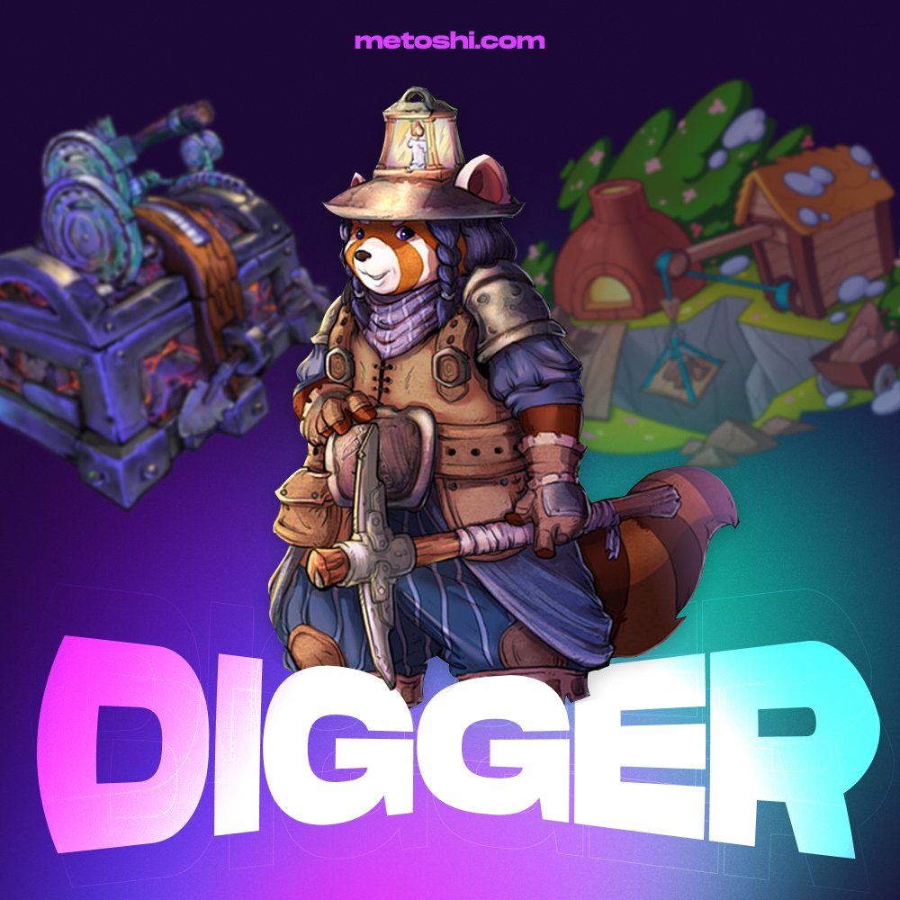 MetoshiRedpanda's tweet photo. Friends, please meet Digger, the landlord of Clay pit in #METOLAND. #NFT Digger will boost your clay extraction and a lot more. 
Smash this link for details📲

https://t.co/0saCNhajjP

 #Play2Earn #DeFi #BlockchainGaming https://t.co/KzHikJyyN3