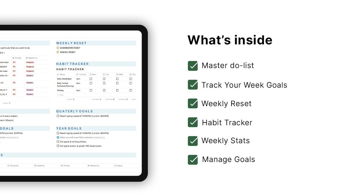 🚨 Manage your Life Goals and Deadlines with <a href="/NotionHQ/">Notion</a>

Filled with features to help you manage your life.

Reply with ☀️ and retweet, and I'll DM you the template for free*