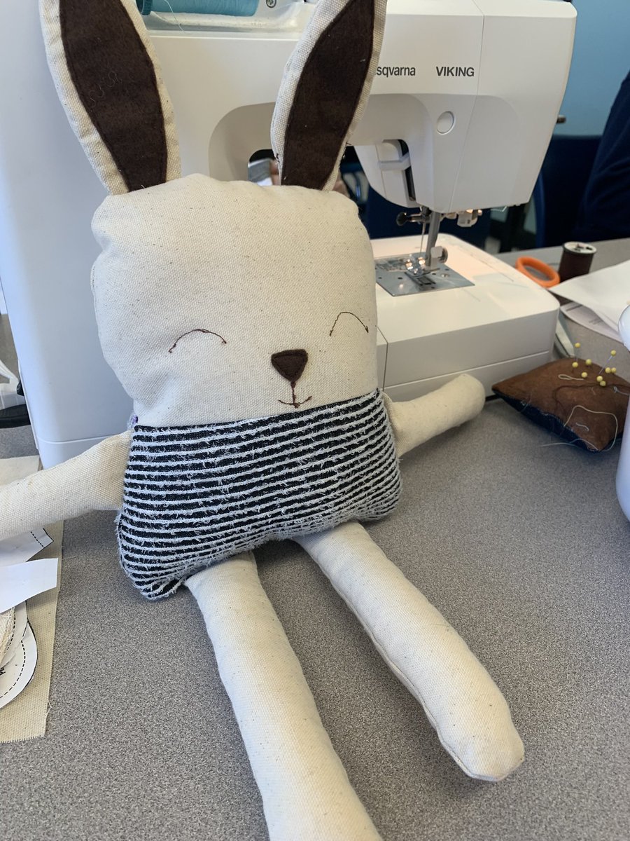 How adorable is this stuffed bunny?#HNC students sew a variety of animals for extra credit. Well done!