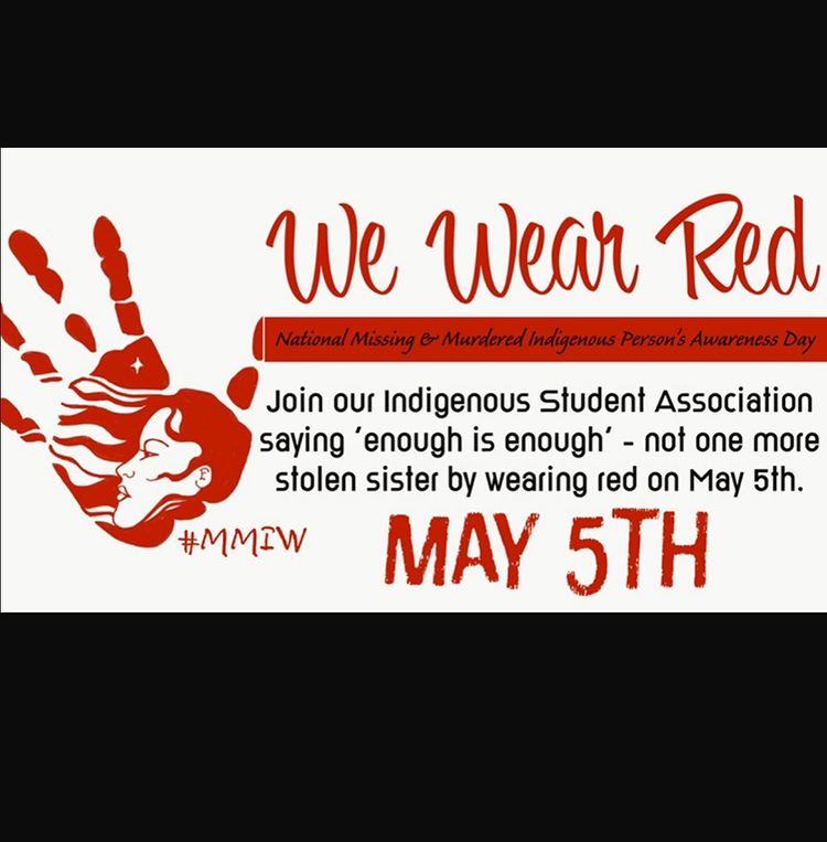 MaeveKane's tweet photo. .@UAlbany Indigenous Students Association (@ ualbany.isa on insta) is sponsoring We Wear Red on May 5 for National Missing &amp; Murdered Indigenous People Awareness Day. UAlbany students, faculty, and staff can wear red with ISA to show support. 

@UAlbanyNews #MMIW #MMIP #MMIWG https://t.co/9H7EnZMHV6