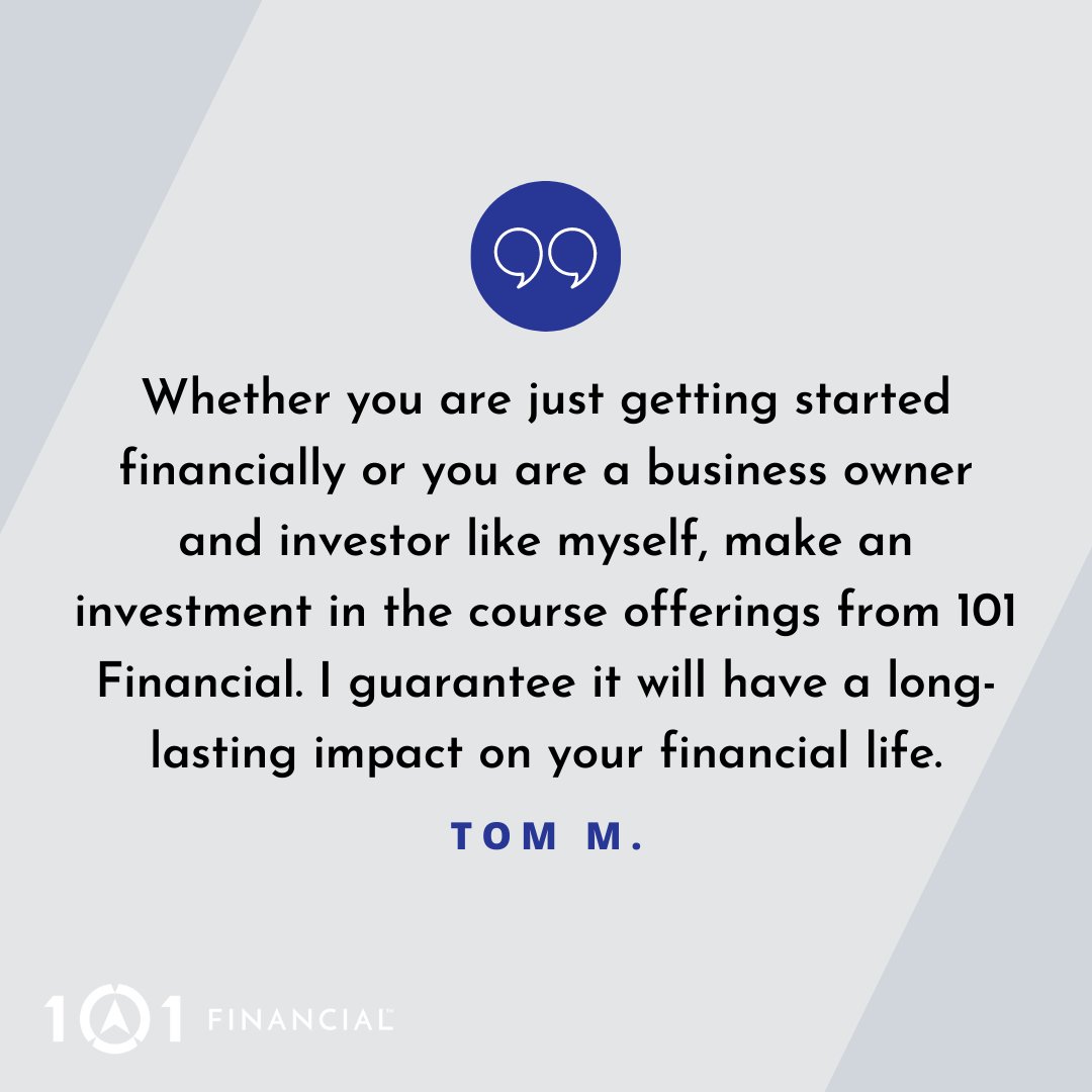 101Financial's tweet photo. Thanks for the glowing review, Tom. You're such an example of how hard work and a vision can take you far. #moenyinspiration https://t.co/dv7kUqfZww