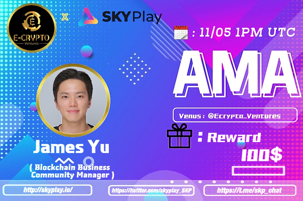 Ecrypto VN (@ecrypto_vn) on Twitter photo We announce about AMA with
<a href="/skyplay_SKP/">SKYPlay 🌐 NFTs Platform</a>
Prize: 100$
Date: May 11, 2022
Time: 1:00 PM UTC --> 08:00 PM + 7 Viet Nam
Venue: t.me/Ecrypto_Ventur…
Rules:
1. Follow
<a href="/EcryptoVn_VT/">Ecrypto_ventures</a>
&
<a href="/skyplay_SKP/">SKYPlay 🌐 NFTs Platform</a>
2. Like Retweet & Comment Your Questions - Tag 3 friends. We announce about AMA with
<a href="/skyplay_SKP/">SKYPlay 🌐 NFTs Platform</a>
Prize: 100$
Date: May 11, 2022
Time: 1:00 PM UTC --> 08:00 PM + 7 Viet Nam
Venue: t.me/Ecrypto_Ventur…
Rules:
1. Follow
<a href="/EcryptoVn_VT/">Ecrypto_ventures</a>
&
<a href="/skyplay_SKP/">SKYPlay 🌐 NFTs Platform</a>
2. Like Retweet & Comment Your Questions - Tag 3 friends.