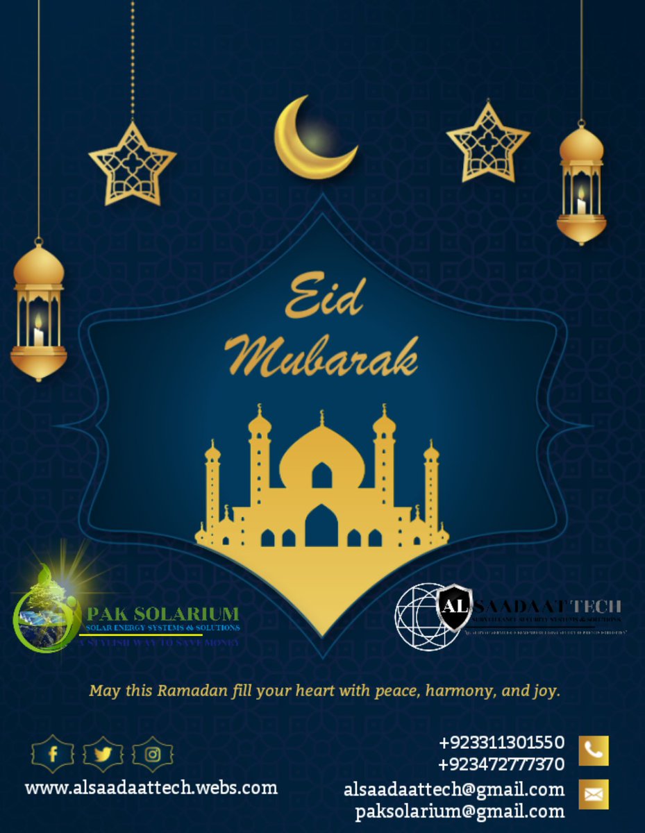 PakSolarium's tweet photo. #EidMubarak
#paksolarium
#alsaadaattech https://t.co/icNx7uxIwH