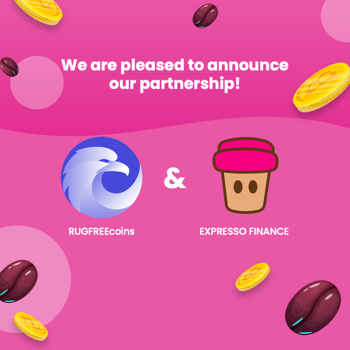 Hi! 
We are happy to announce our partnership with <a href="/rugfreecoins/">Rugfreecoins</a>. RUGFREEcoins is going to provide audit services on our launchpad!

#audit #cryptotrading #launchpad #token #expressofinance