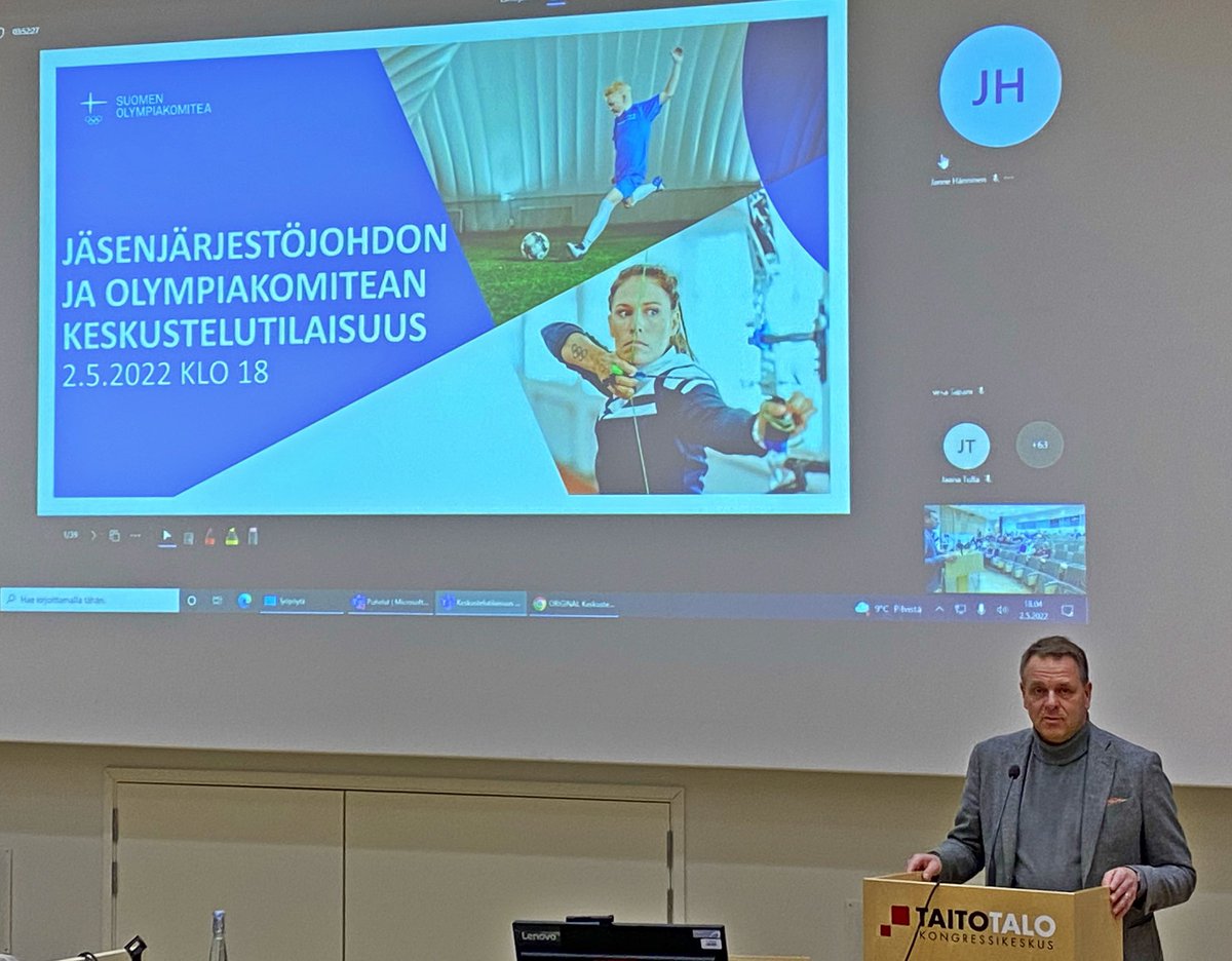 Jäsenjärjestöjohdon ja Olympiakomitean keskustelutilaisuus liikunnan ja urheilun kehittämiseksi, läpinäkyvyyden ja vuorovaikutuksen lisäämiseksi. <a href="/Olympiakomitea/">Olympiakomitea</a>