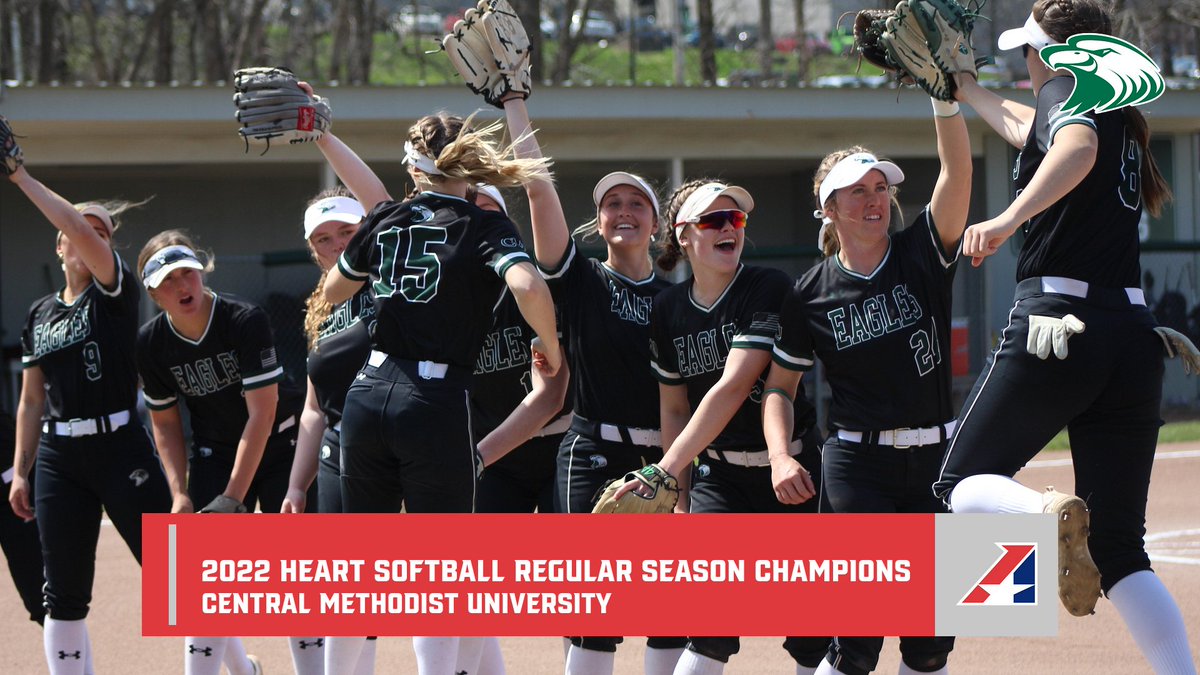 🥎, Congratulations to the 2022 Heart Softball Regular Season Champions, <a href="/cmueagles/">Central Methodist Athletics</a>!!

The Eagles have earned the No. 1 seed in this week's Heart Conference Tournament!
