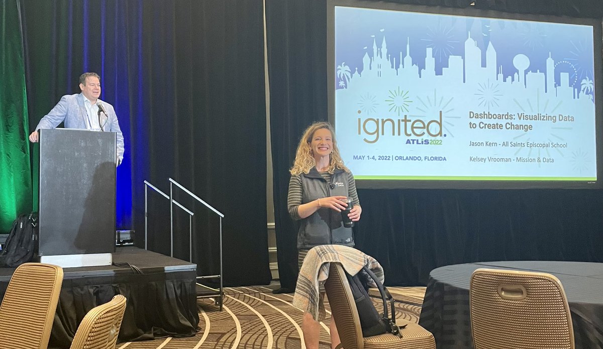 Learning about dashboards and data with ⁦<a href="/KVroomEdu/">Kelsey Vrooman</a>⁩ and ⁦<a href="/jasonmkern/">jasonmkern</a>⁩ at #ATLISignited