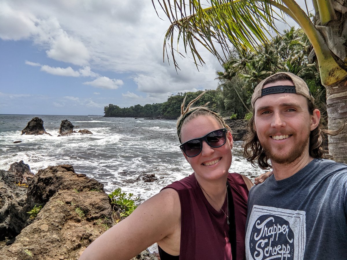 Day 3: (Part 4):
... but the water was rushing out of the huge cave so quickly there was no way anyone was taking a dip there so we went over to Onomea Bay instead and took the quick quarter-mile trail down to the water and watched the waves crash into the cliffs all around us.