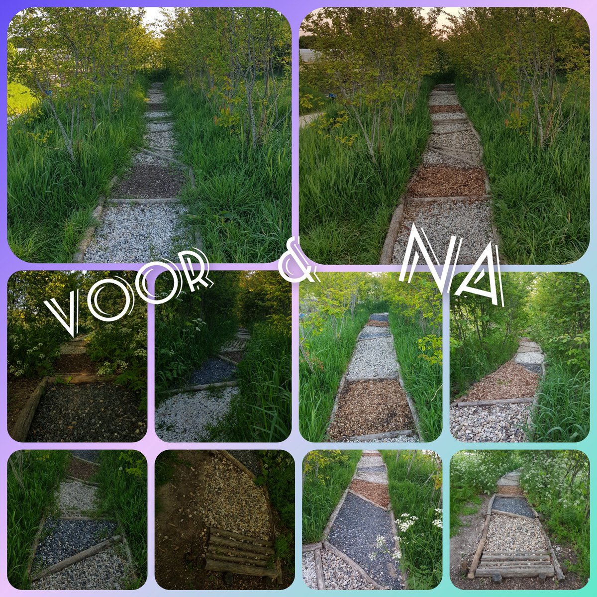 Natuurbelevings's tweet photo. Werkavond op De Bult: Hoofdklus van was het #zintuigenpad. Dat ziet er weer puik 👌uit! 🤩
Zie jij het verschil?
#vrijwilligers #lekkerbuitenbezig #natuurbeleving #Debult #NieuweWetering #voorenna https://t.co/R4YUS9yQ1n