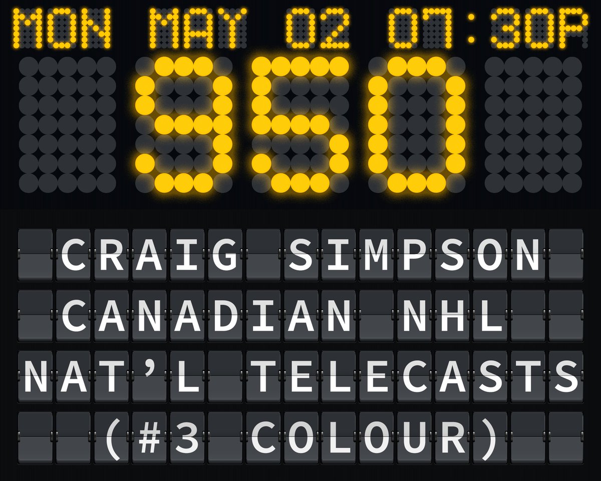 UnNecSportsRsch's tweet photo. TONIGHT: Craig Simpson becomes the 8th person to appear on 950 Canadian national NHL telecasts and the 3rd to do that as a colour commentator.

🏒 @TBLightning at @MapleLeafs

🍁🎫 @Sportsnet, @HockeyNight (@SportsnetPR)
🕢 7:30 PM

🎙️ @CCpxpSN
👨‍🏫 @HNICSimmer
🎤 @SNKyleBukauskas https://t.co/Yo436IgMlJ