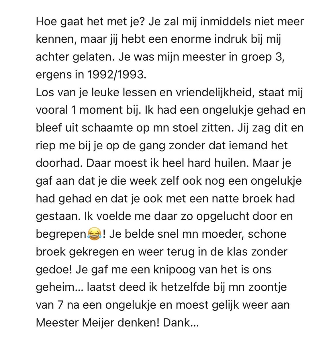 backinflow's tweet photo. Berichtje op LinkedIn van een oud-leerling van 30 jaar geleden. 
Dertig jaar ……
Vergeet nooit dat onze leerlingen zich ons herinneren en niet onze lessen. 
Er zijn geen kleine dingen ….. https://t.co/CixDmbB8AG