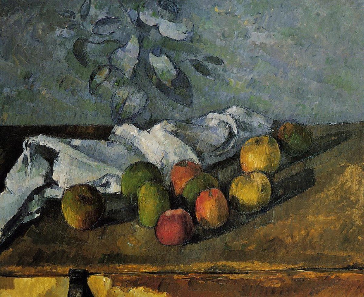 Apples and a Napkin, 1880 #paulcezanne #cezanne