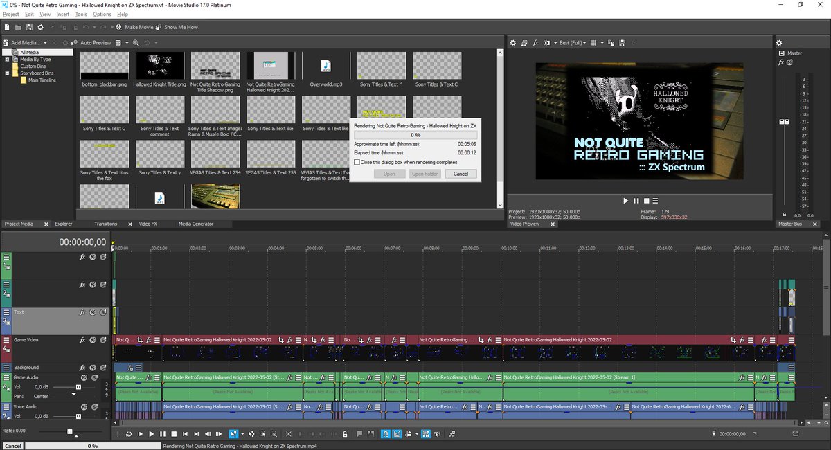 Rendering a video on Hallowed Knight - a ZX Spectrum game from 2021.