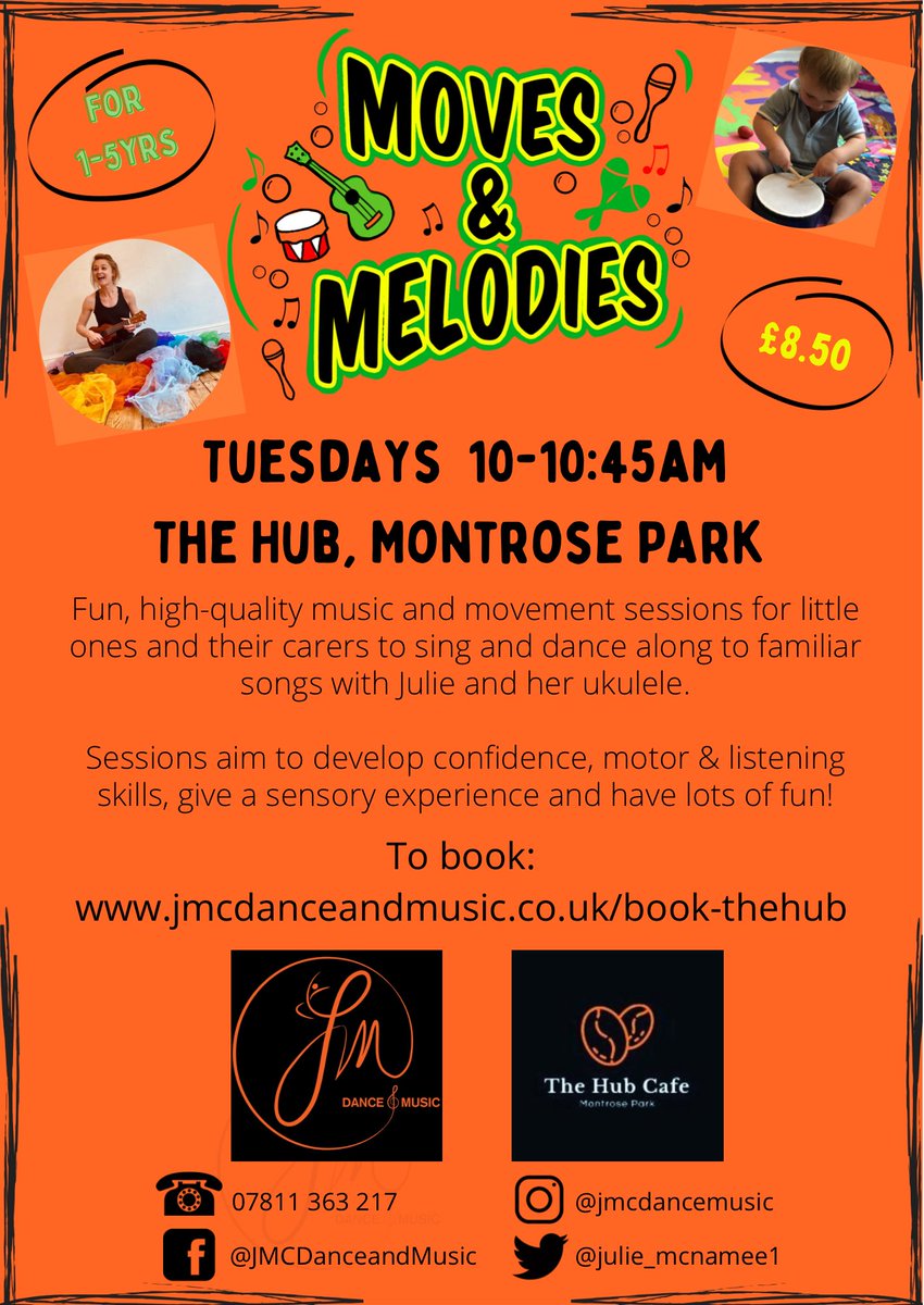 Moves &amp; Melodies class @thehubmontrosepark 
Tuesdays 10-10:45am for 1-5yrs &amp; their carers. Come sing some tunes &amp; have a dance! Book here ~ jmcdanceandmusic.co.uk/thehub

#musicclass #sing #dance #kidsclass #learning #mumandtoddler #nw9 #northwestlondon #montrosepark #colindale