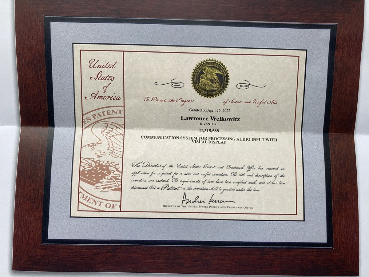speechmatch's tweet photo. US Patent issued for SpeechMatch! https://t.co/btNKKTqLyX