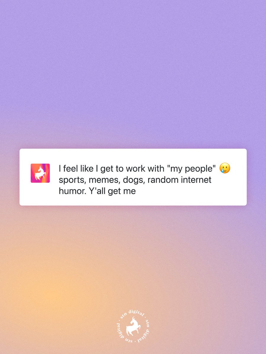 We are always looking for more talent to add to our good vibes ✨  So we asked our GOATs to share some of their favorite things about working at STN! Head to the link to check out our open roles. bit.ly/3OWaONw