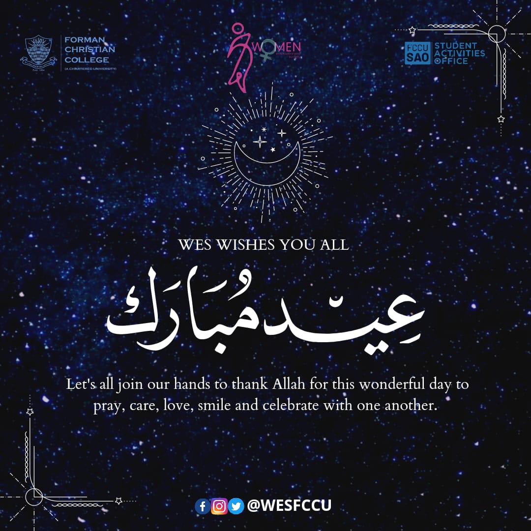 WESFCCU's tweet photo. Women empowerment society wishes you all a very jolly Eid with your loved ones and big hugs to those who can't  seem to have their loved ones around. https://t.co/AYhbyYUPkT