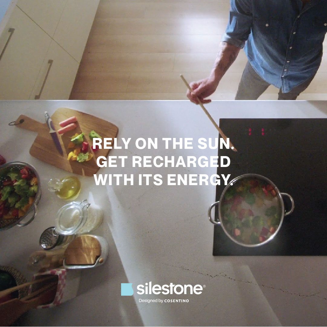 CosentinoUSA's tweet photo. Silestone with HybriQ Technology® harnesses the power of the sun, manufactured with 100% renewable electric energy.  

Let’s Change the World from the Kitchen. Swipe to discover the sustainable revolution.  

#ChangeFromTheKitchen #Silestone #HybriQTechnology https://t.co/hviyIOH7Py
