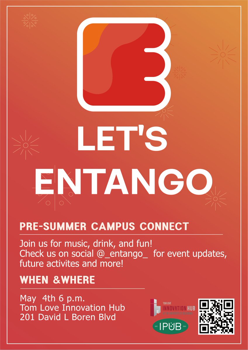EntangoApp's tweet image. Pre-summer event! 

May 4th 6:00 pm @OUInnovationHub @university @UofOklahoma

#ouevent #universityofOklahoma #event #norman #oklahoma #ou