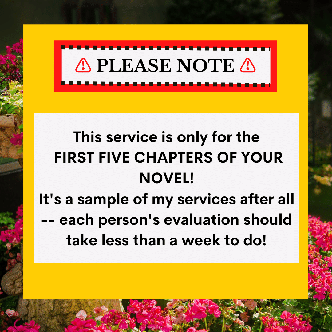 ☆PROMO: FREE MINI-MANUSCRIPT EVALUATIONS!☆
For the entire month of May 2022, I'll be evaluating the first five chapters of any novel in my inbox, 100% TOTALLY FREE! Details in post! Reply to the post or email for more details!
#WritingCommunity #amwriting #LGBTQ