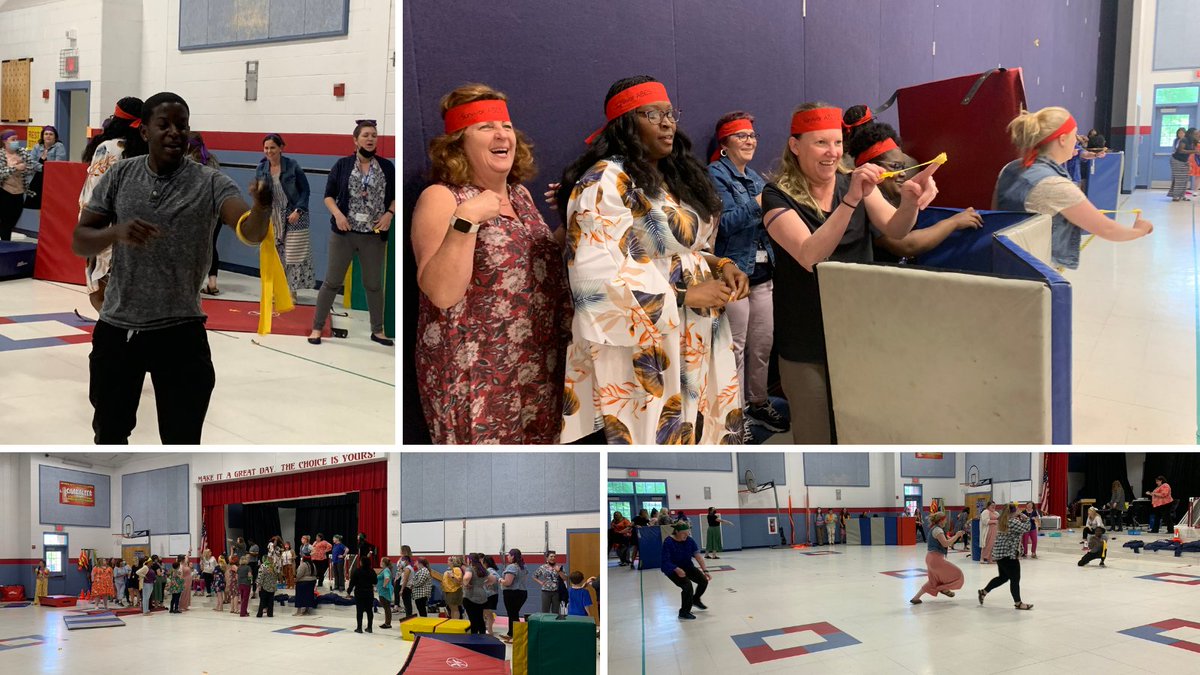 SCPSchools's tweet photo. To kick off Teacher Appreciation Week, ABES Administration prepared a game for teachers to play as a team building activity. The last surviving member of the team earned a prize for their entire team! @AnthonyBurnsE #ABESstrong #BetterTogether #TeacherAppreciationWeek #SCPSStrong https://t.co/9mxkTOHIy6