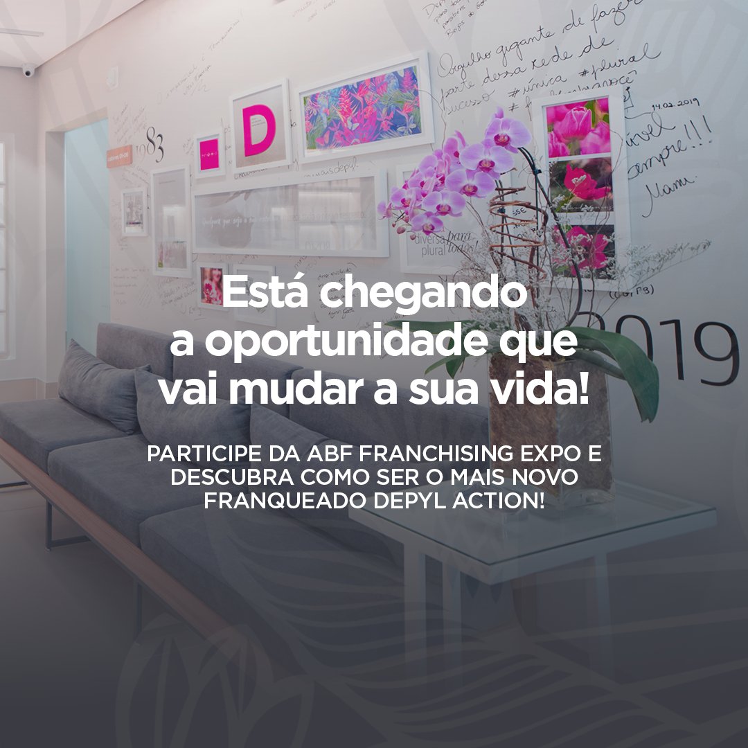 Acerte o alvo! Faça parte da rede pioneira em depilação e tenha uma Depyl Action para chamar de sua!

Participe da ABF FranchisingExpo, a maior feira de franquias do mundo, e garanta reunião exclusiva e personalizada.

Reserve sua vaga gratuitamente⤵️. 
abfexpo.com.br/pt/a-feira.html